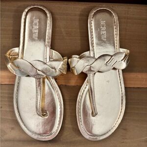 🌺 NEW JCrew Factory Twist Sandals Gold Size 8